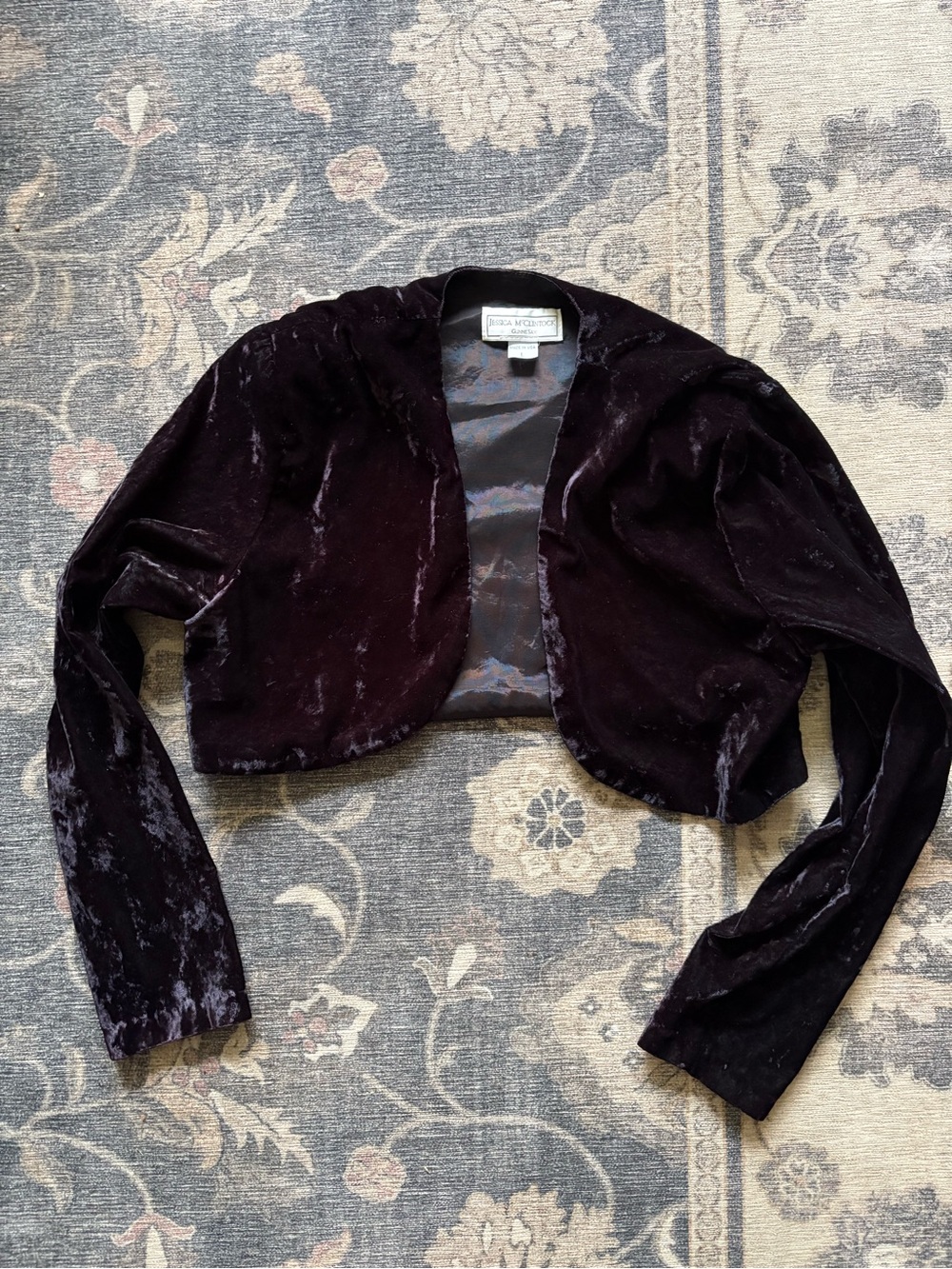 Y2K Gunne Sax crushed velvet shrug